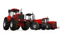 Red Tractors Isolated Royalty Free Stock Photo