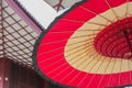 Red traditional Japanese paper umbrella