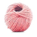 Red traditional skein, crochet thread roll isolated on white background Royalty Free Stock Photo