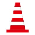 Red traffic cone isolated on white background. Cartoon style. Vector illustration for any design Royalty Free Stock Photo
