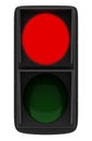 Red traffic light isolated on white