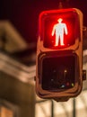 Red traffic light, for pedestrians, Japan Royalty Free Stock Photo