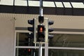 Red traffic light, for pedestrians on the street Royalty Free Stock Photo