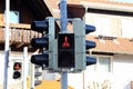 Red traffic light, for pedestrians on the street Royalty Free Stock Photo