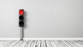 Red Traffic Light in the Room with Copy Space Royalty Free Stock Photo