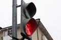 red traffic light with a timer prohibits pedestrians from crossing the road Royalty Free Stock Photo