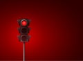 Red traffic light vector background. Signal stoplight road warning lamp