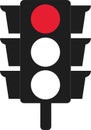 Red Traffic Light vector icon. Traffic signal sign. Stoplight. Road Instruction, regulation symbol, traffic rules design element