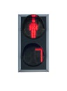 red traffic signal, traffic light isolated on white background Royalty Free Stock Photo