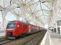 Red train comboios de Portugal Royalty Free Stock Photo