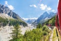 Traveling to high French Alps in summer Royalty Free Stock Photo