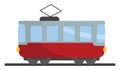 Red tram, illustration, vector