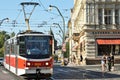 Red tram, Prague