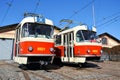 Red tram Tatra T3, the worlds most widespread tramcar type