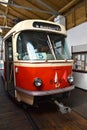 Red tram Tatra T3, the worlds most widespread tramcar type