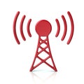 Red transmitter tower icon Royalty Free Stock Photo