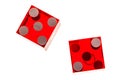 Red transparent dice isolated