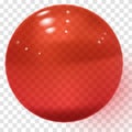 Red transparent glass ball. Realistic pink sphere. Clear glass ball Royalty Free Stock Photo