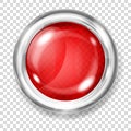 Red transparent glass button Royalty Free Stock Photo