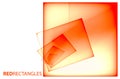 Red transparent squares on white background