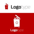 Red Trash can icon isolated on white background. Garbage bin sign. Recycle basket icon. Office trash icon. Logo design Royalty Free Stock Photo