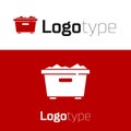 Red Trash can icon isolated on white background. Garbage bin sign. Recycle basket icon. Office trash icon. Logo design Royalty Free Stock Photo