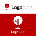 Red Tree icon isolated on white background. Forest symbol. Logo design template element. Vector Royalty Free Stock Photo