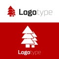 Red Tree icon isolated on white background. Forest symbol. Logo design template element. Vector Illustration Royalty Free Stock Photo