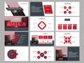 Red triangle Bundle infographic elements presentation template. business annual report, brochure, leaflet, advertising flyer, Royalty Free Stock Photo