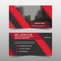 Red triangle corporate business card, name card template ,horizontal simple clean layout design template , Royalty Free Stock Photo