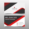 Red triangle corporate business card, name card template ,horizontal simple clean layout design template , Royalty Free Stock Photo