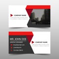 Red triangle corporate business card, name card template ,horizontal simple clean layout design template , Banner template Royalty Free Stock Photo