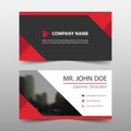 Red triangle corporate business card, name card template ,horizontal simple clean layout design template , Business banner Royalty Free Stock Photo