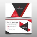 Red triangle corporate business card, name card template ,horizontal simple clean layout design template , Business banner Royalty Free Stock Photo