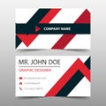 Red triangle corporate business card, name card template ,horizontal simple clean layout design template , Business banner Royalty Free Stock Photo