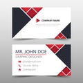 Red triangle corporate business card, name card template ,horizontal simple clean layout design template , Business banner Royalty Free Stock Photo