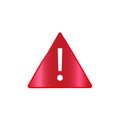 Red triangle exclamation mark. Flat warning symbol. Vector illustration. stock image. Royalty Free Stock Photo