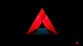 Red Triangle, Minimalist Design, Black Background Royalty Free Stock Photo