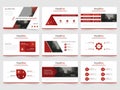Red triangle presentation templates, Infographic elements template flat design set for annual report brochure flyer leaflet Royalty Free Stock Photo