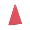 Red triangle realistic shape glossy pyramid flat cone isometric decorative design 3d template vector