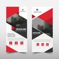 Red triangle roll up business brochure flyer banner design ,