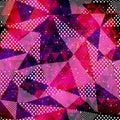 Red triangle seamless pattern with grunge effect Royalty Free Stock Photo