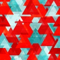 Red triangle seamless texture with grunge effect Royalty Free Stock Photo