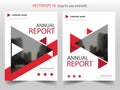 Red triangle Vector Brochure annual report Leaflet Flyer template design, book cover layout design, abstract business presentation Royalty Free Stock Photo