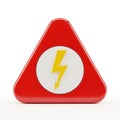 Red Triangle Warning Sign with Yellow Lightning Bolt Symbol on a White Background danger Royalty Free Stock Photo