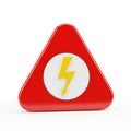 Red Triangle Warning Sign with Yellow Lightning Bolt Symbol on White Background danger Royalty Free Stock Photo