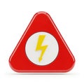 Red Triangle Warning Sign with Yellow Lightning Bolt on White Background danger caution Royalty Free Stock Photo