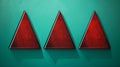 Digital Airbrushed Red Triangle Trio With Esoteric Iconography
