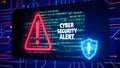 Cybersecurity Alert: Urgent Digital Threat Warning Displayed on Futuristic Circuit Board Background Royalty Free Stock Photo