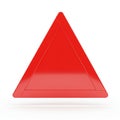 Red triangular object, likely a three-dimensional geometric model, displayed against a